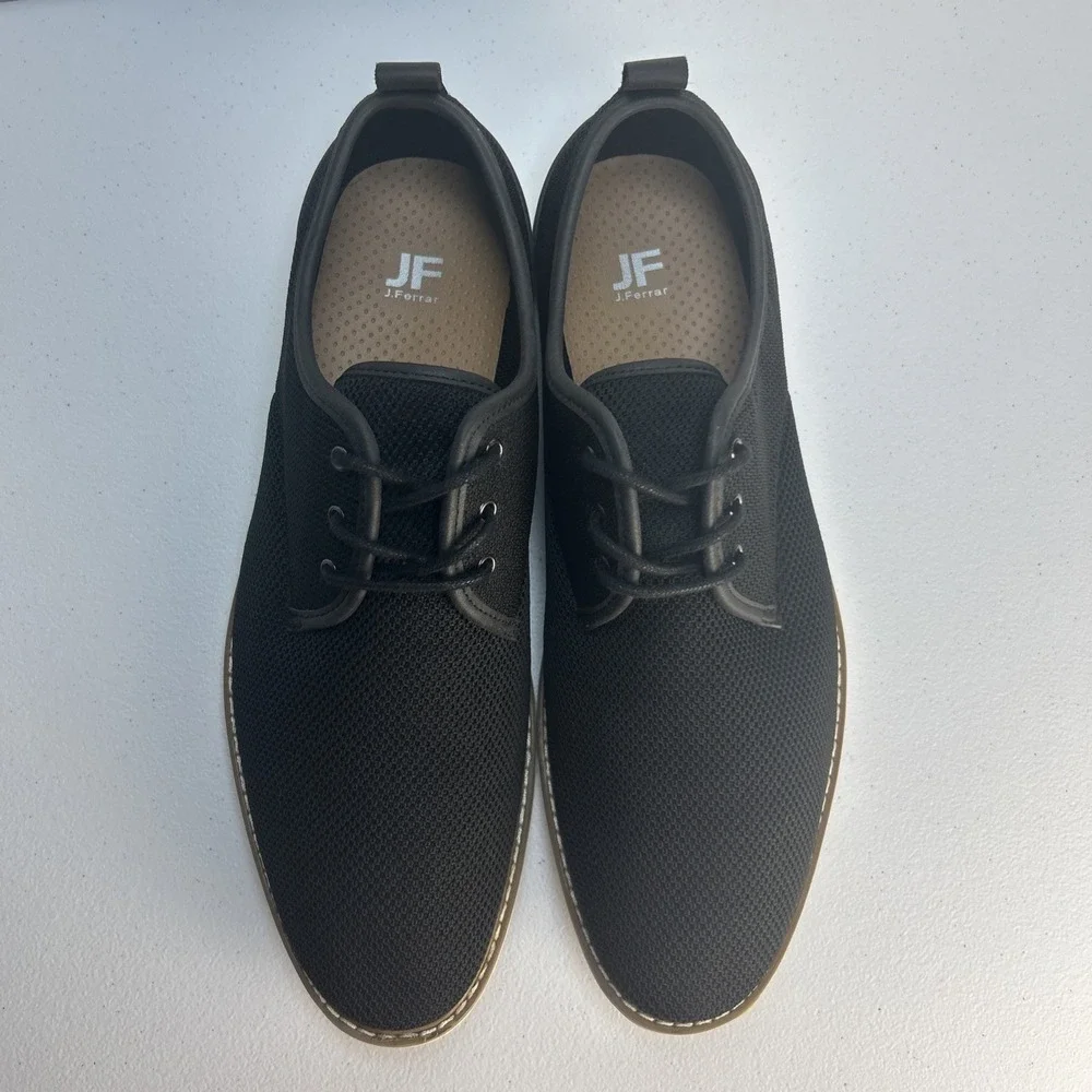JF J. Ferrar McKinley Mens Mesh Casual Dress Oxford Shoes Black Size 10 M